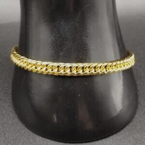 18k Gold Plated Bracelet Double Cuban Vintage Fashion Anniversary Birthday Gift
